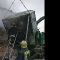 Häckselmaschine gerät in Brand